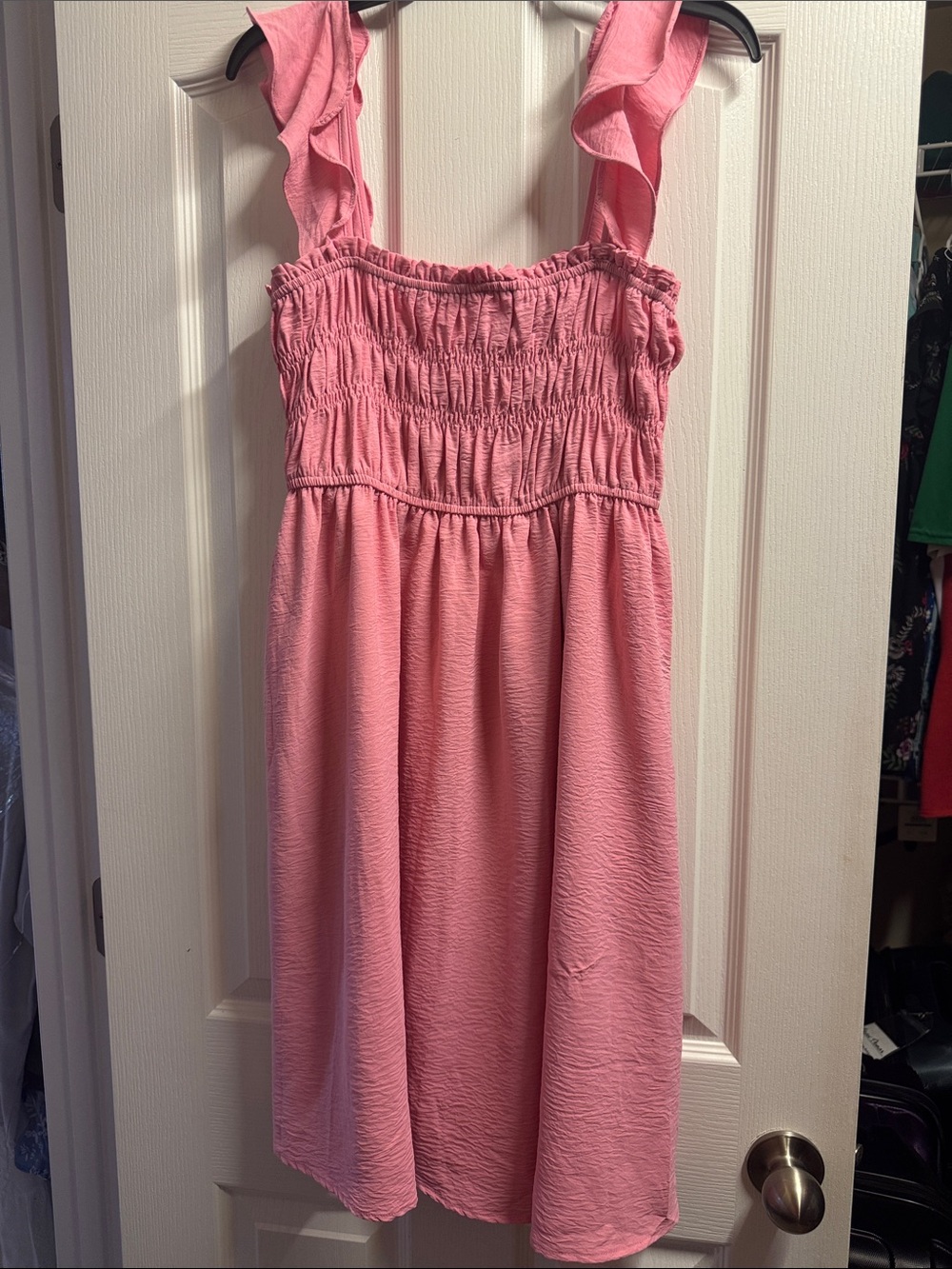 Kori Pink Ruffle Strap Summer Dress